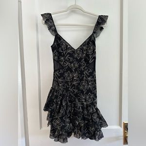 NEVER WORN CINQ A SEPT Black Embroidered Cocktail Dress